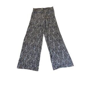 Vintage Y2K Cache Women's Grey Snake Print Sheer Chiffon Pants - 0